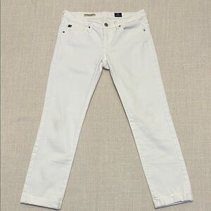 AG Adriano Goldschmied The Stevie Roll Up Jeans Women's 26 White Cigarette